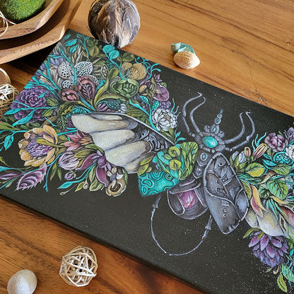 Original Acrylic Painting of Steampunk Beetle