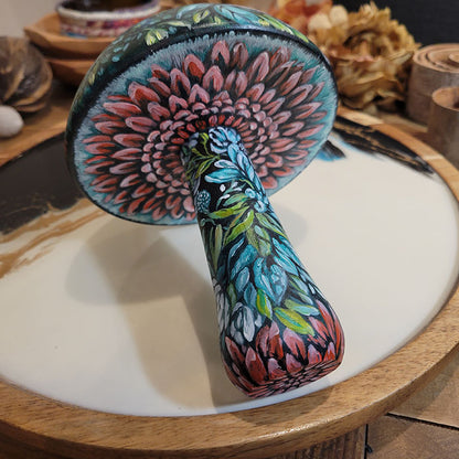 Wooden Mushroom with Bird and Enchanted Forest