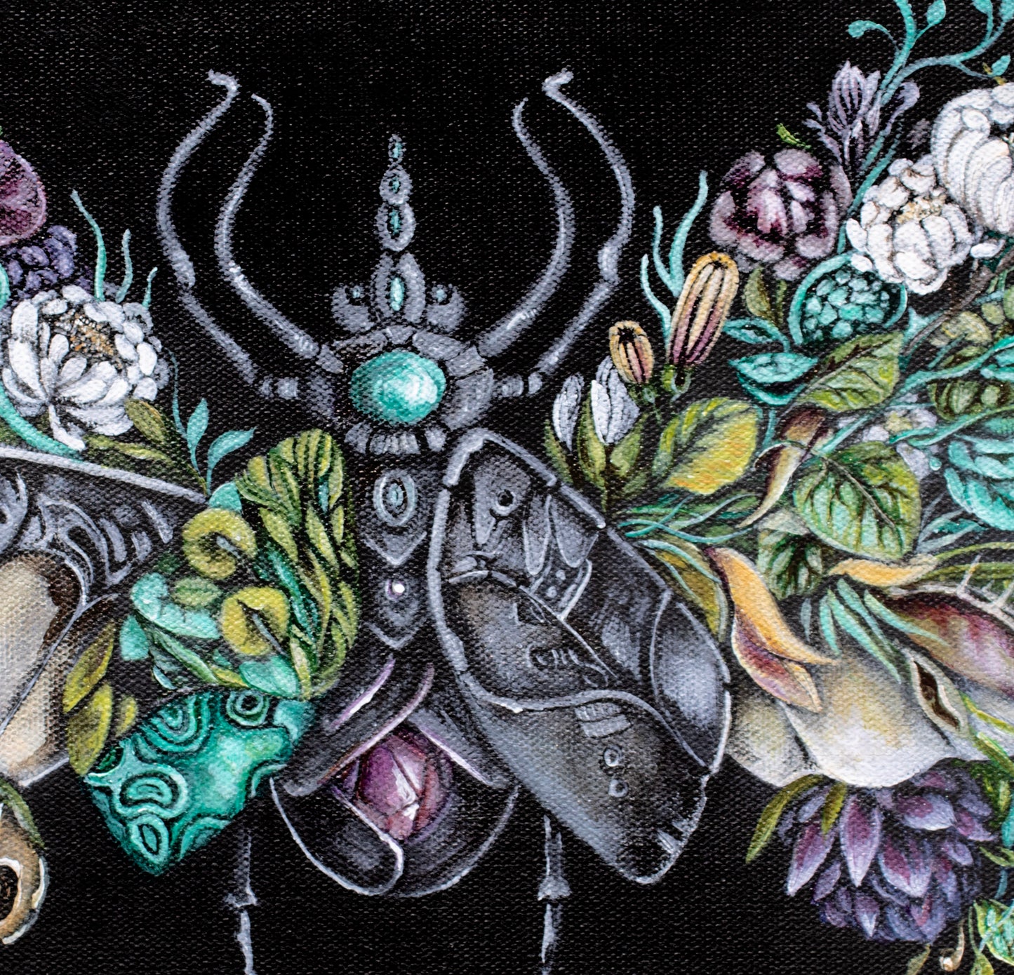 Original Acrylic Painting of Steampunk Beetle