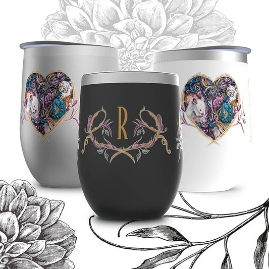 Wine tumblers with mouse and monogram