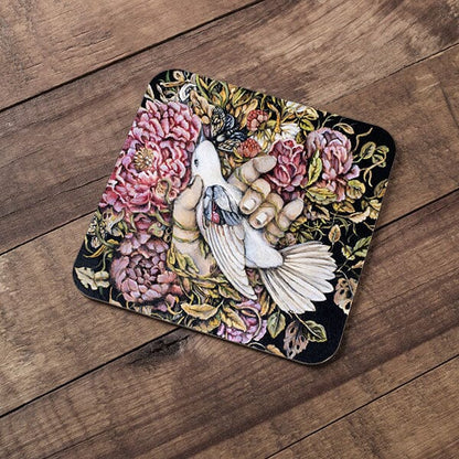 Bird, Hand and Flowers Coaster