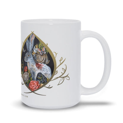 Bunnies Ceramic Coffee and Tea Mug drinkware AK Organic Abstracts 