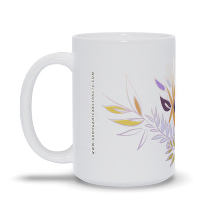 Crane and Flowers Ceramic Coffee and Tea Mug drinkware AK Organic Abstracts 