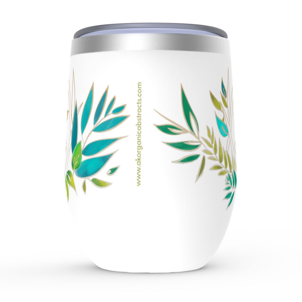 "Earthen" Monogram Wine Tumbler - Personalized Gift drinkware AK Organic Abstracts 