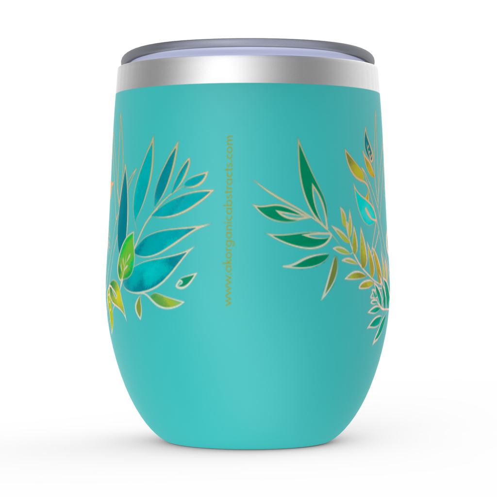 "Earthen" Monogram Wine Tumbler - Personalized Gift drinkware AK Organic Abstracts 