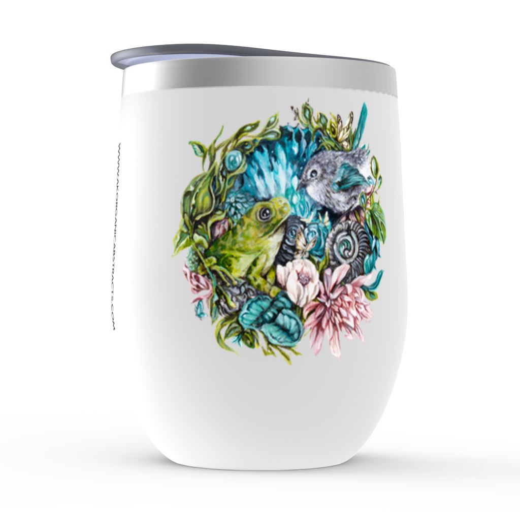 Design of white finish wine tumbler 