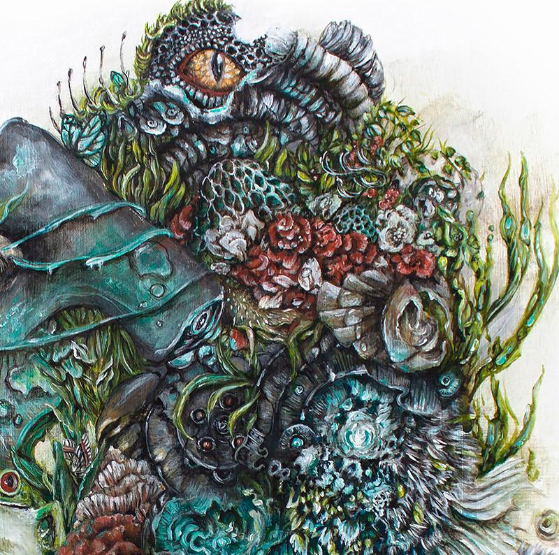 Fairytale Frog Fantasy Steampunk and Scifi Art Print "Verdant" prints AK Organic Abstracts 