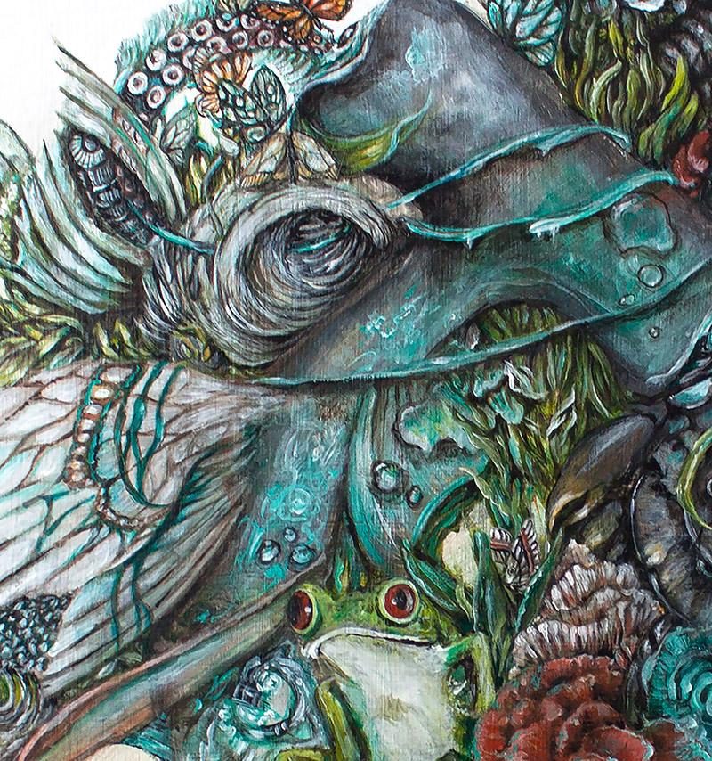 Fairytale Frog Fantasy Steampunk and Scifi Art Print "Verdant" prints AK Organic Abstracts 