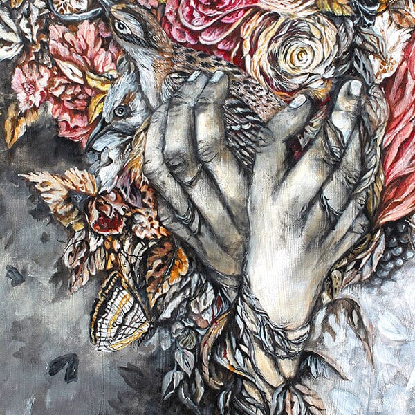 Fantasy Art Print Bird, Hands & Flowers prints AK Organic Abstracts 