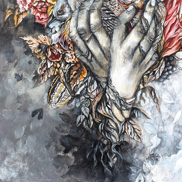 Fantasy Art Print Bird, Hands & Flowers prints AK Organic Abstracts 