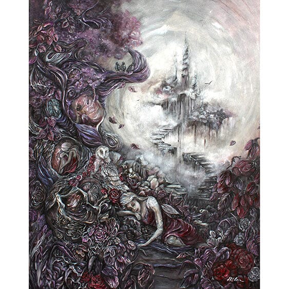 Fantasy Art Print Gothic Sleeping Beauty prints AK Organic Abstracts 