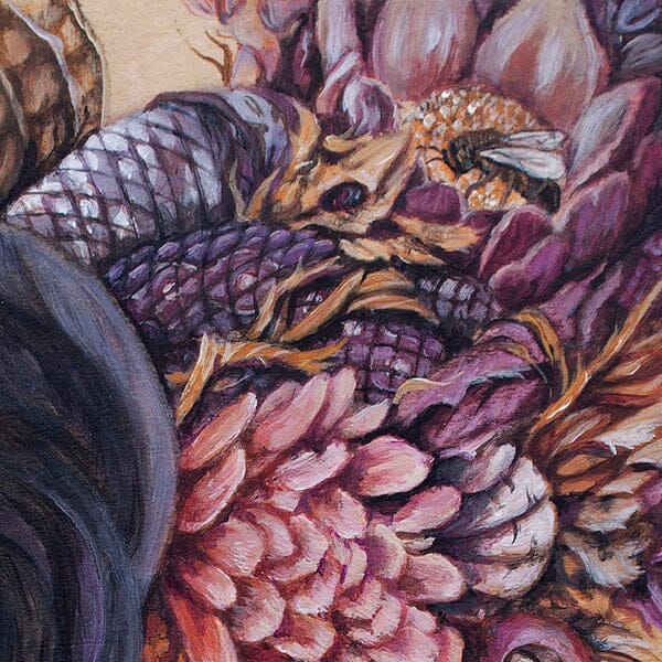 Fantasy Art Print Woman with Snakes and Flowers prints AK Organic Abstracts 