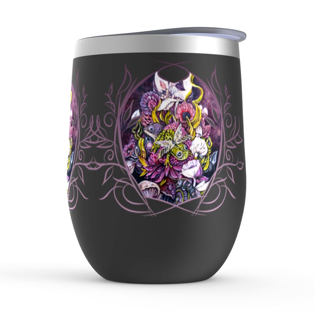 Fantasy Frolic Wine Tumbler drinkware AK Organic Abstracts 