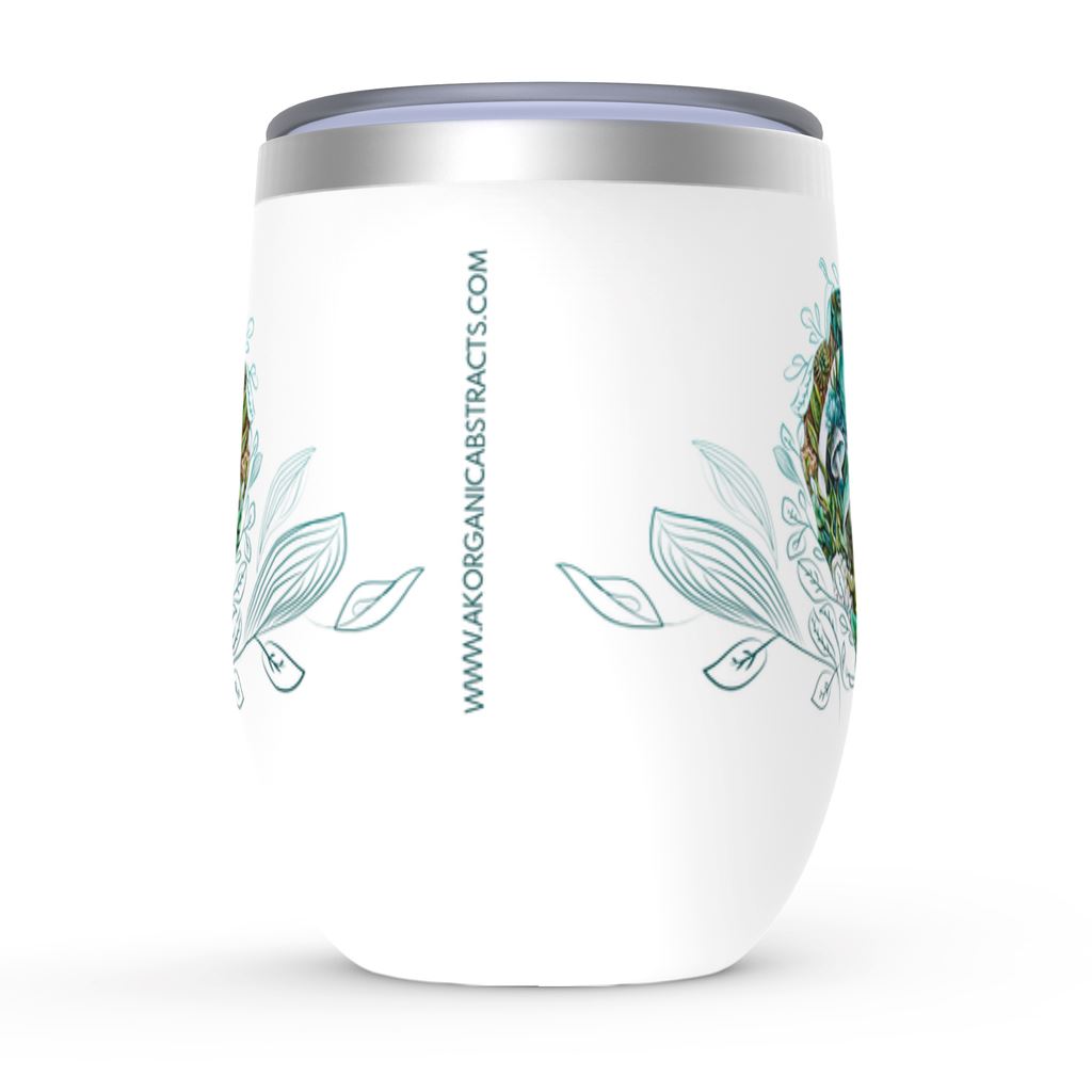 Frog and Mushroom Wine Tumbler drinkware AK Organic Abstracts 