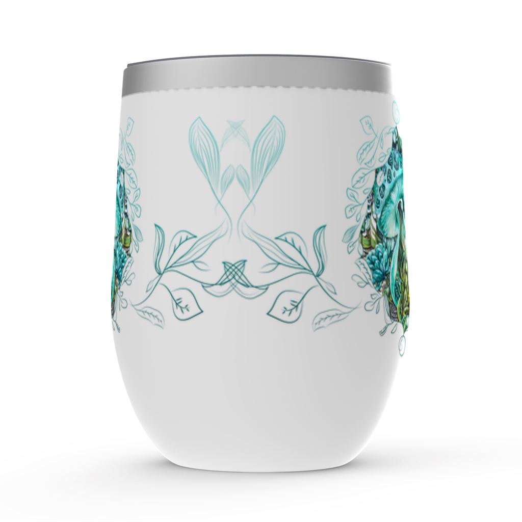 Frog and Mushroom Wine Tumbler drinkware AK Organic Abstracts 