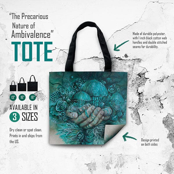 Jellyfish and Hands Tote tote AK Organic Abstracts 