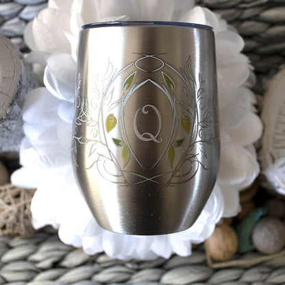 monogram on stainless steel finish tumbler