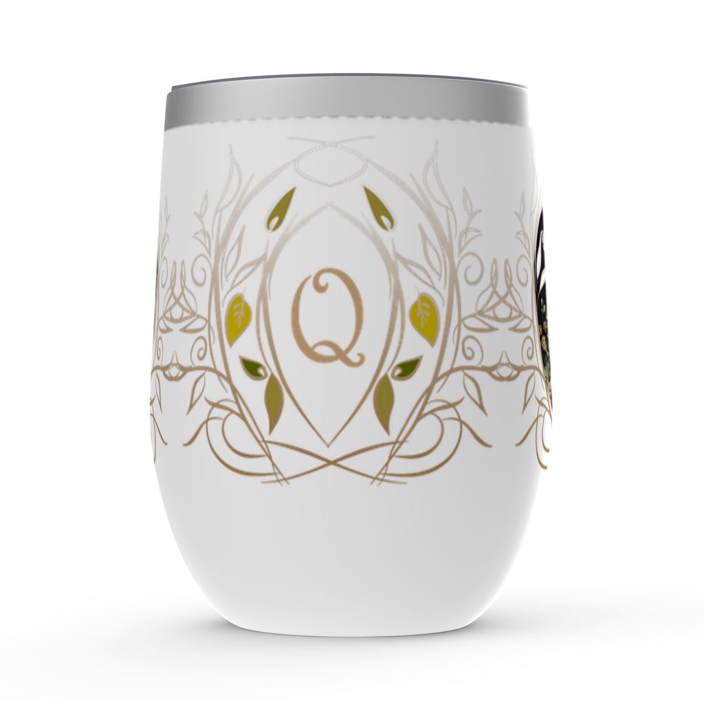 Monogrammed Personalized Bunnies Wine Tumbler drinkware AK Organic Abstracts 