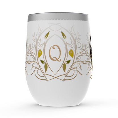 Monogrammed Personalized Bunnies Wine Tumbler drinkware AK Organic Abstracts 