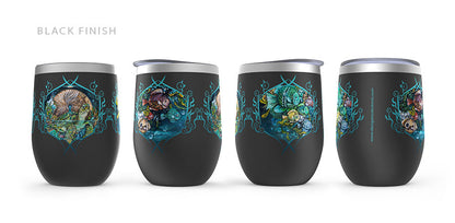 "Origin" Steampunk Sea Turtle Wine Tumbler drinkware AK Organic Abstracts 