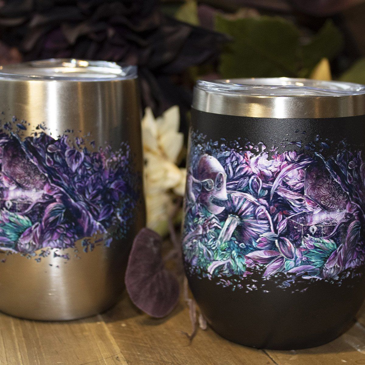 Pandora's Folly Wine Tumbler drinkware AK Organic Abstracts 