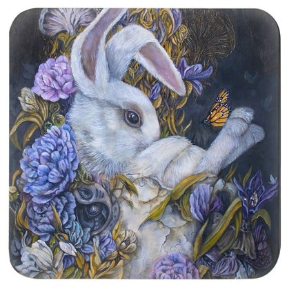 Rabbit Coaster Set of 6, The Bunny Collection Cork Coaster Set coasters AK Organic Abstracts 