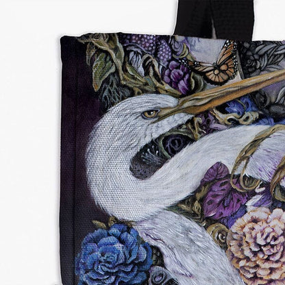 Steampunk Crane and Mushrooms Tote tote AK Organic Abstracts 