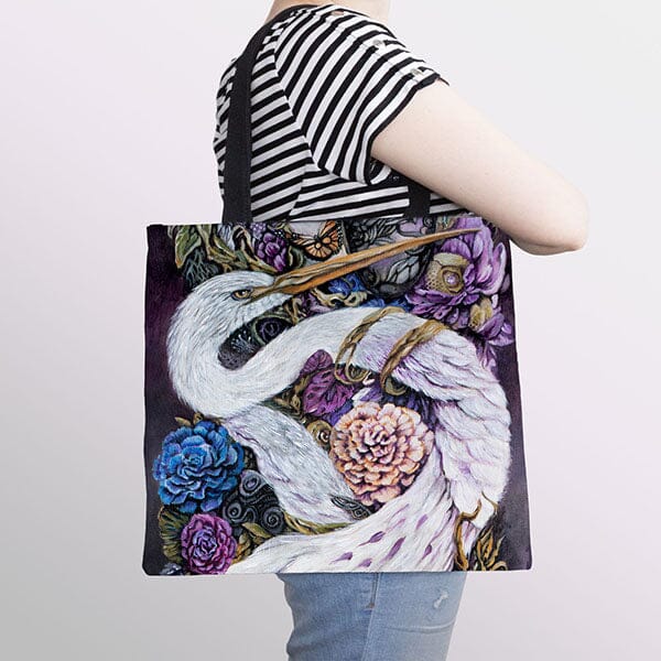 Steampunk Crane and Mushrooms Tote 