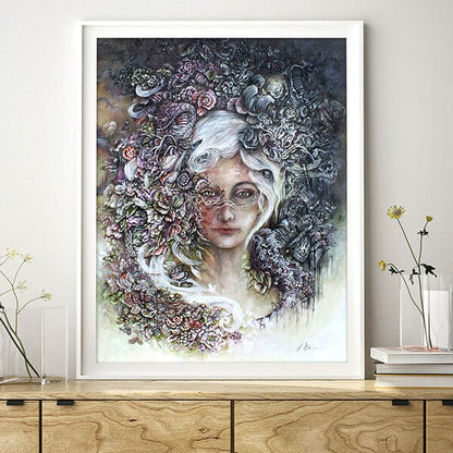 Steampunk Fantasy Art Print Goddess with Butterflies prints AK Organic Abstracts 