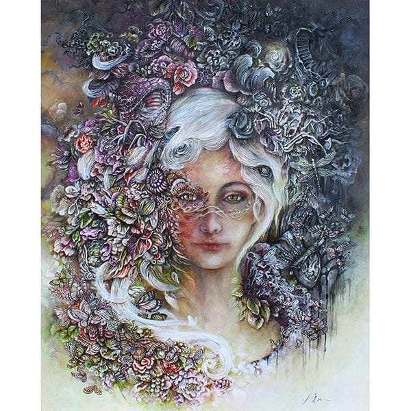 Steampunk Fantasy Art Print Goddess with Butterflies prints AK Organic Abstracts 