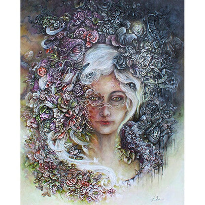 Steampunk Fantasy Art Print Goddess with Butterflies prints AK Organic Abstracts 