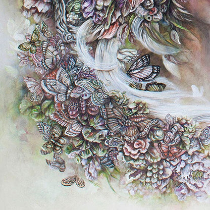 Steampunk Fantasy Art Print Goddess with Butterflies prints AK Organic Abstracts 