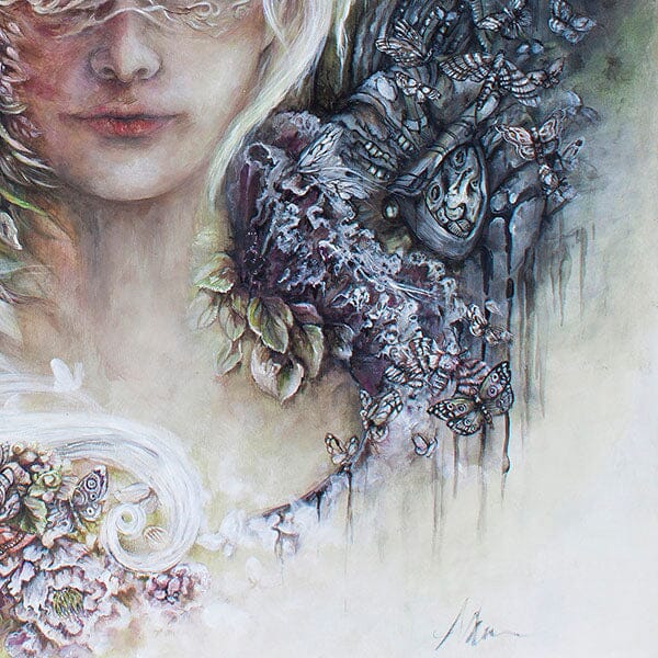 Steampunk Fantasy Art Print Goddess with Butterflies prints AK Organic Abstracts 