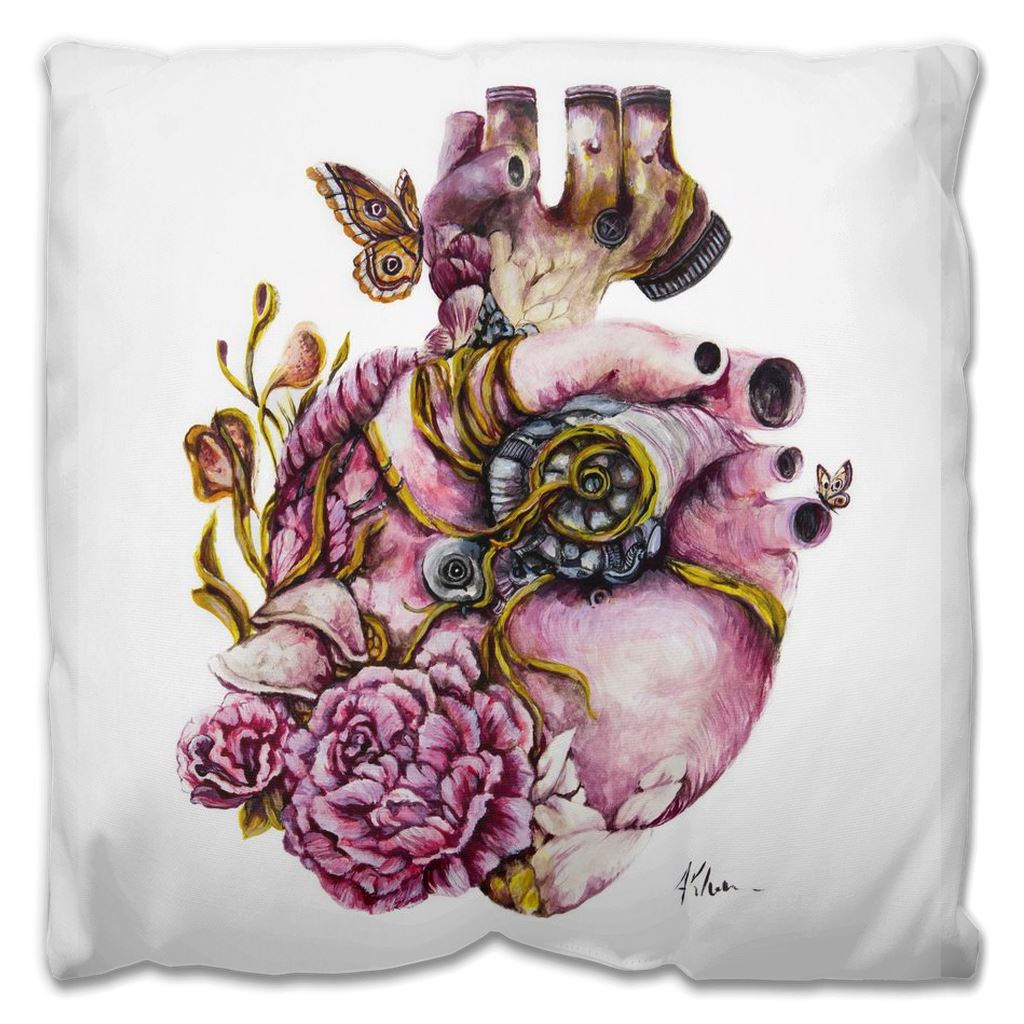 Steampunk Heart Outdoor Pillow pillow AK Organic Abstracts 