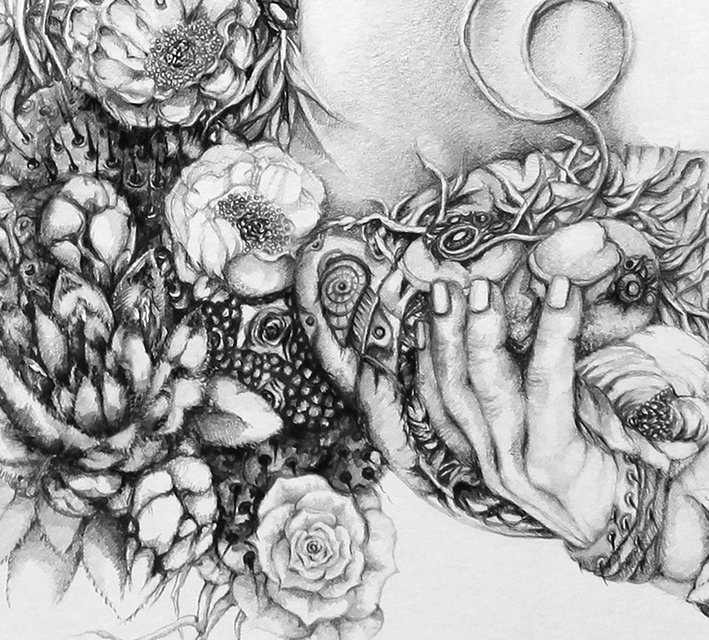 Steampunk Illustration Woman with Flowers Fine Art Print "Interpretations III" prints AK Organic Abstracts 