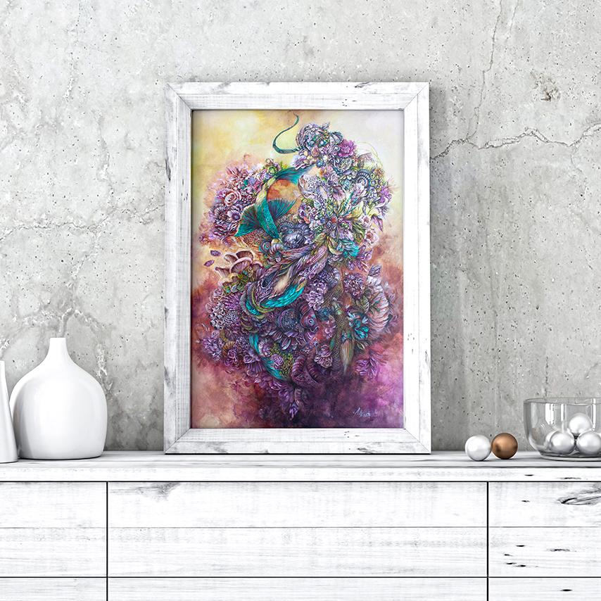 Steampunk Surreal Nature Mobius Strip Art Print "When Once We Could Coalesce" prints AK Organic Abstracts