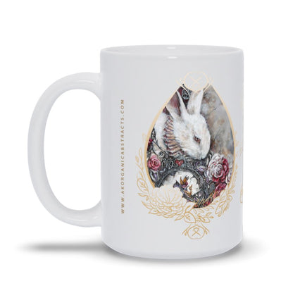 White Rabbit Ceramic Coffee and Tea Mug drinkware AK Organic Abstracts 